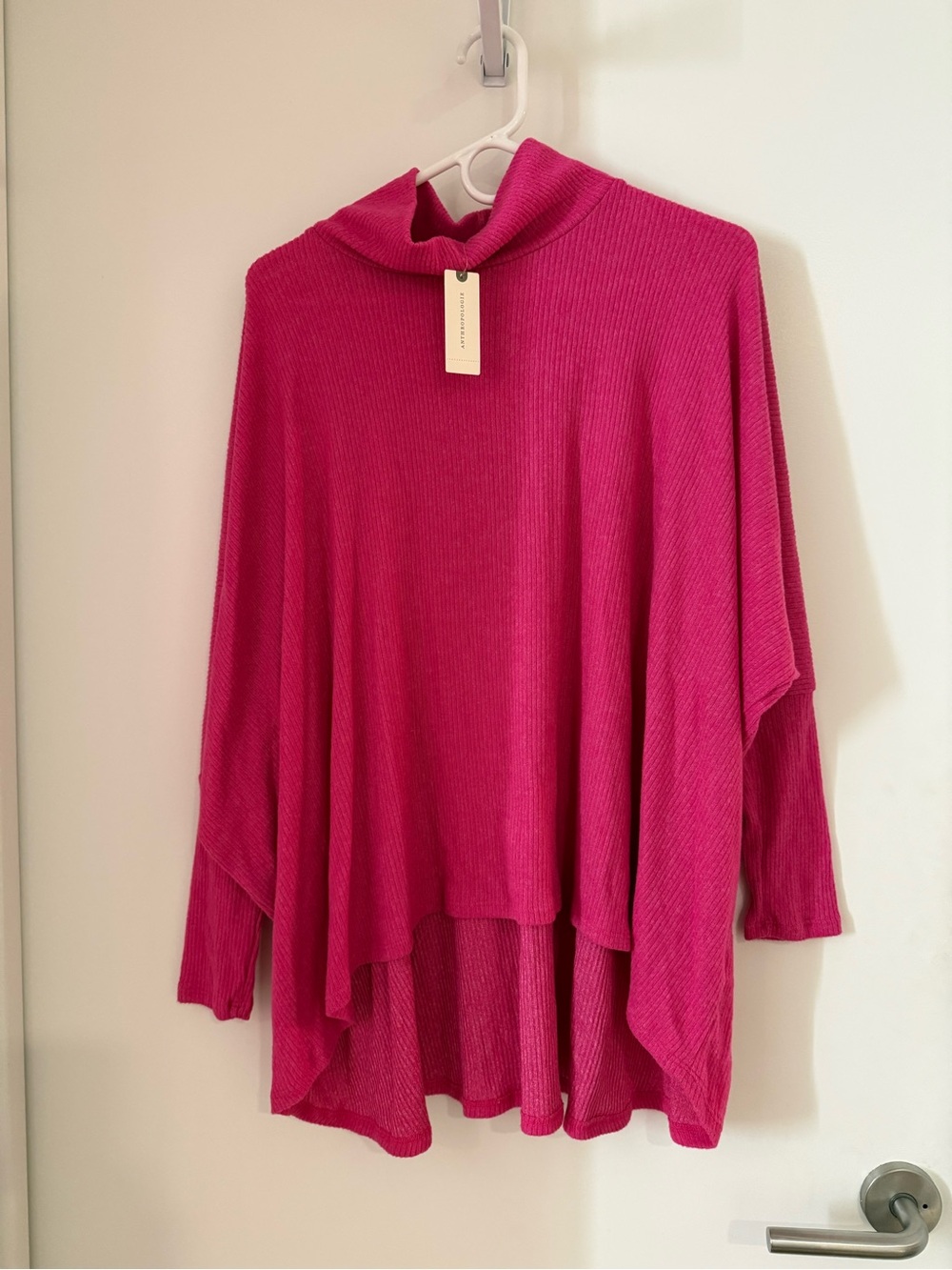 Anthropologie Amadi Cowl Neck Ribbed Poncho sweater - size M - Picture 5 of 9